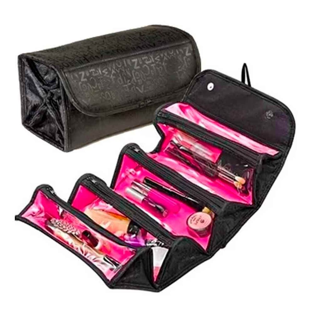 VARIOS - Organizador Neceser Plegable con Colgador para Viaje Negro