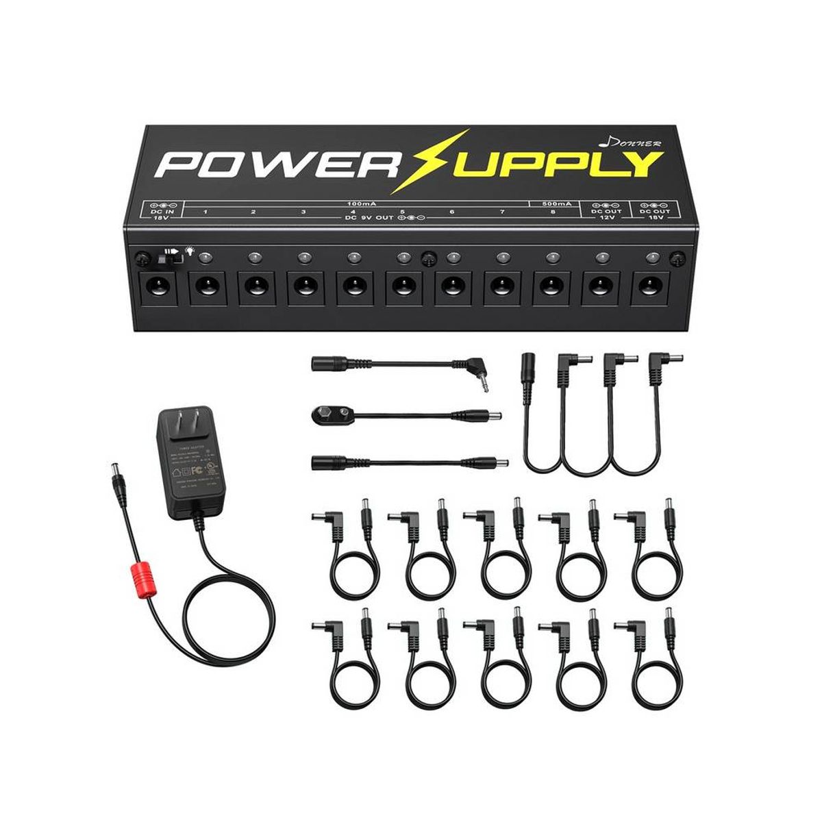 DONNER - Fuente De Alimentación Pedales10 Salidas Guitarra Electrica