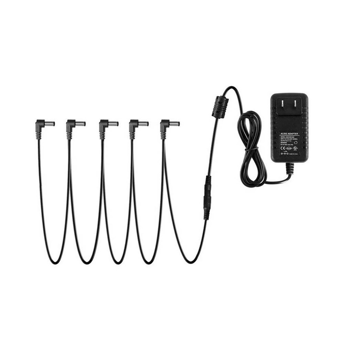 DONNER - Fuente de Alimentación Pedales 5 Salidas; Guitarra Eléctrica