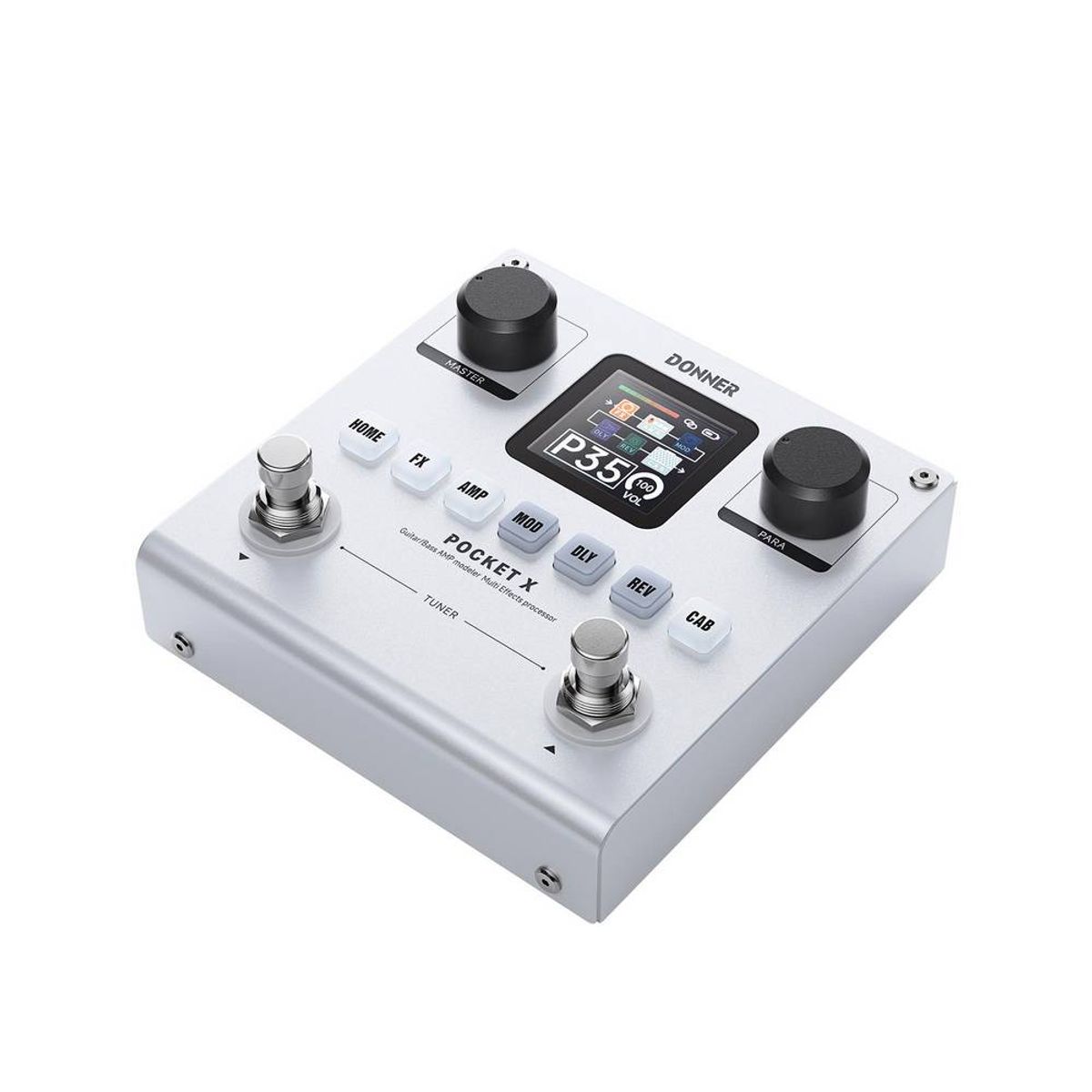DONNER - Pedal Multiefecto PocketX Recargable Guitarra ElectricaBajo