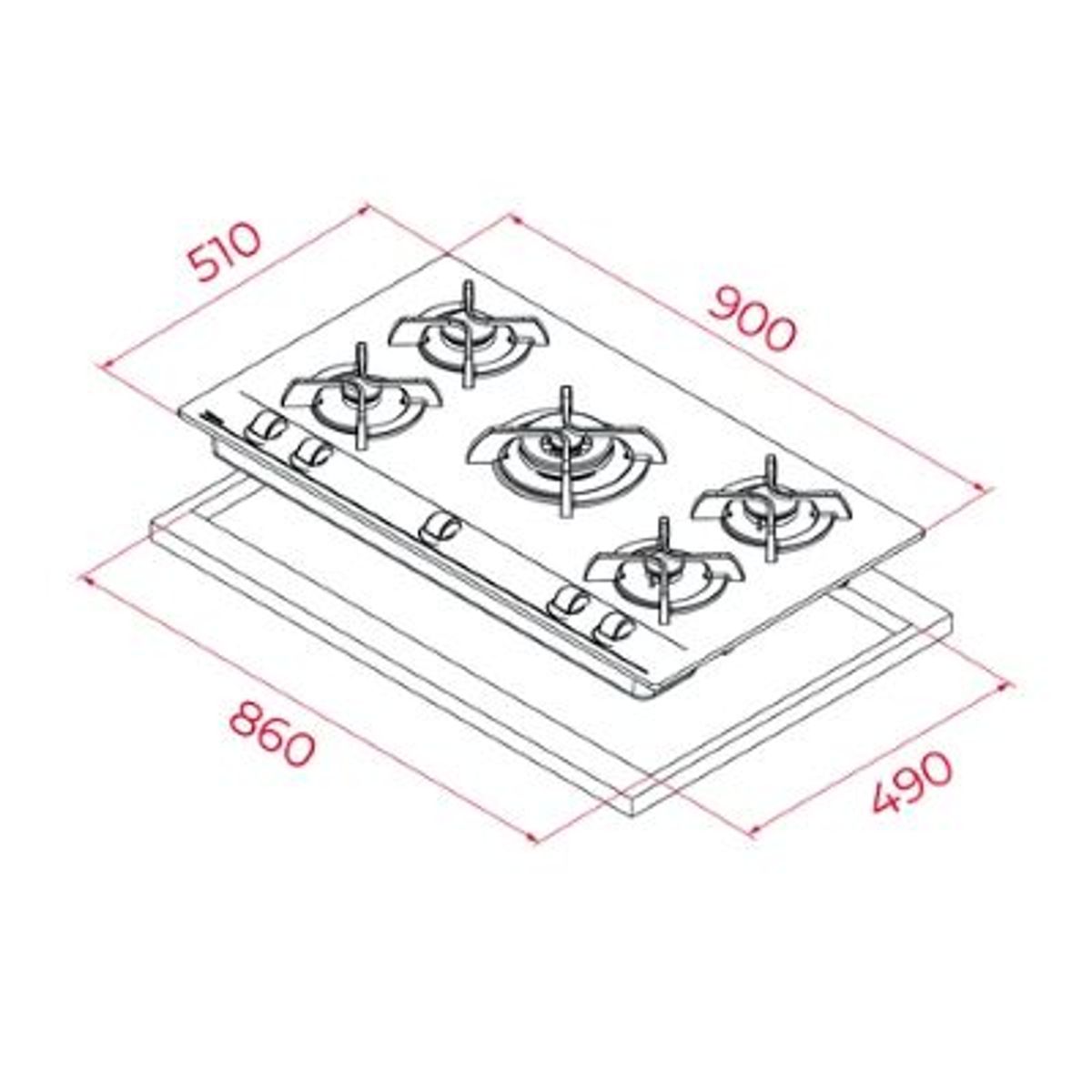 TEKA - COMBO HORNO ELECTRICO HSB 630 BK ENCIMERA A GAS GBC 95030 KB