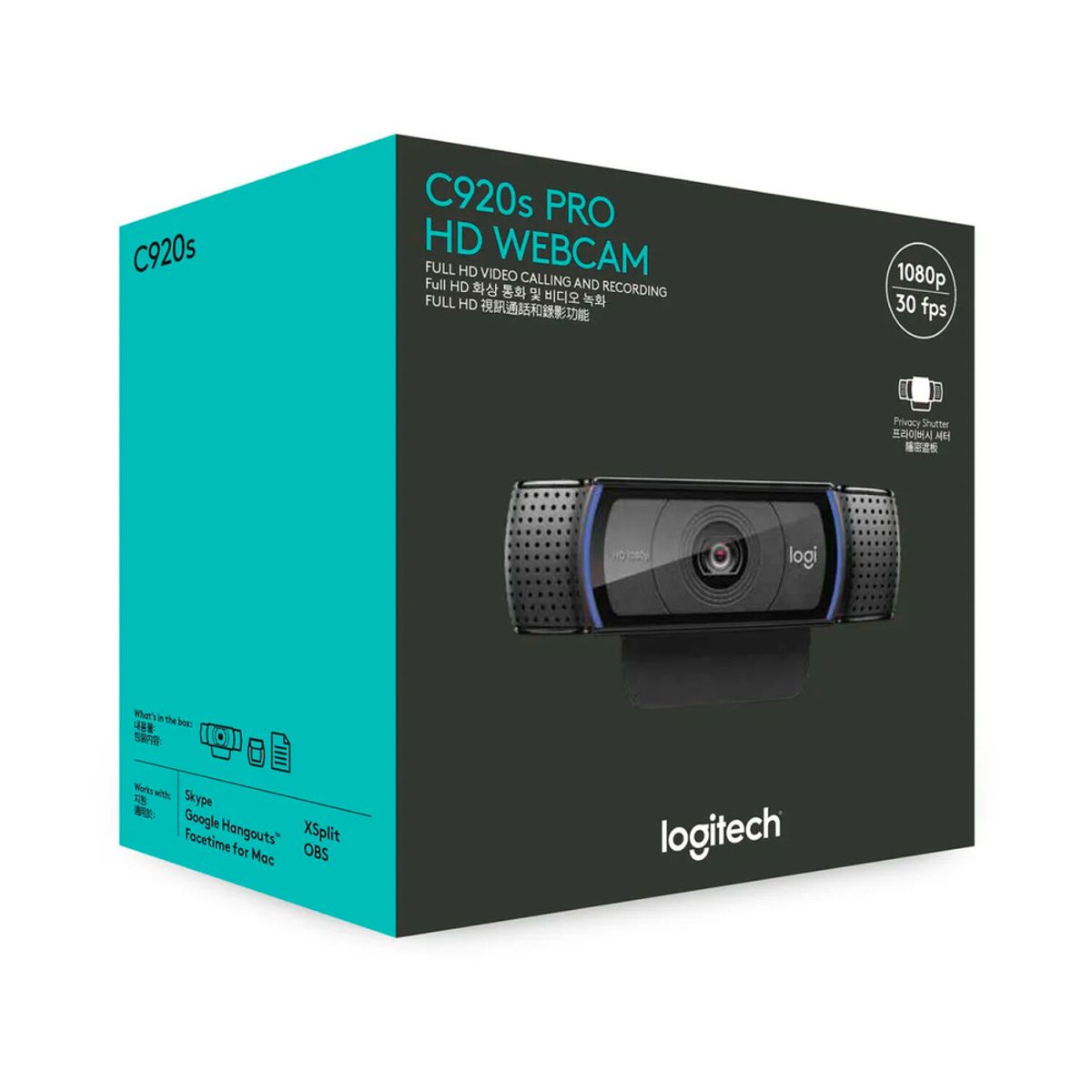 LOGITECH - CAMARA LOGITECH C920S PRO HD BLACK 960-001257