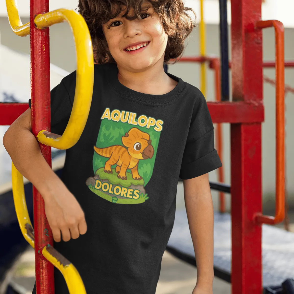 GENERICO - Polo de Dinosaurio Dolores Camiseta para Niño de Algodon Negro