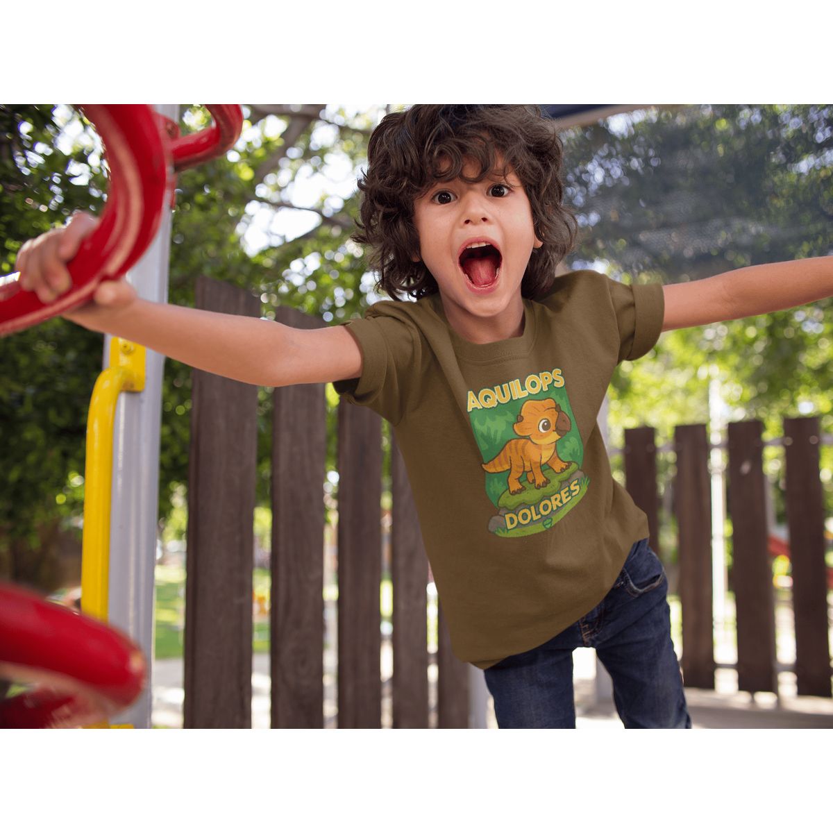 GENERICO - Polo de Dinosaurio Dolores Camiseta para Niño de Algodon Marron