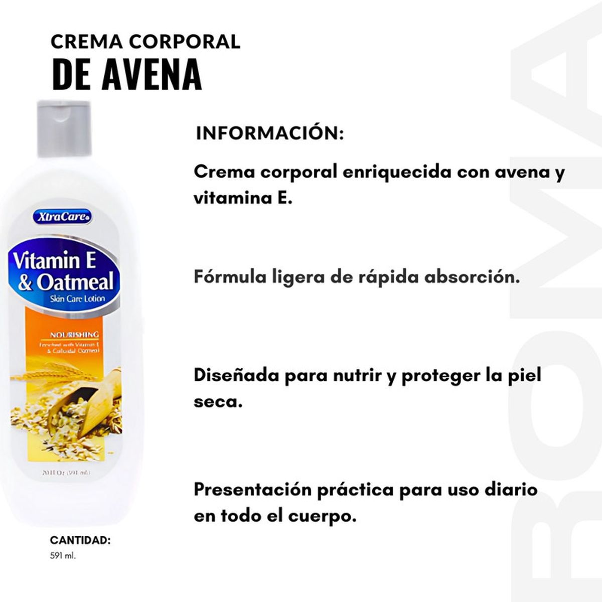 GENERICO - PACK 3 CREMA CORPORAL DE AVENA 591ML XTRACARE