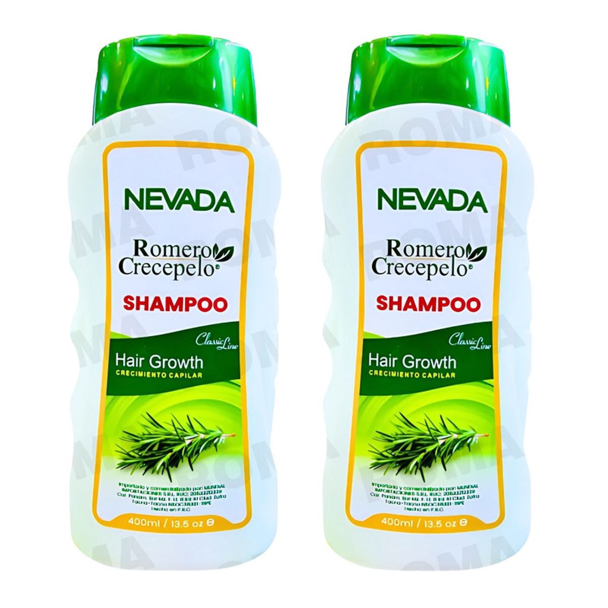 NEVADA NATURAL PRODUCTS - PACK 2 SHAMPOO ROMERO CRECEPELO + MIX DE PLANTAS 400ML NEVADA