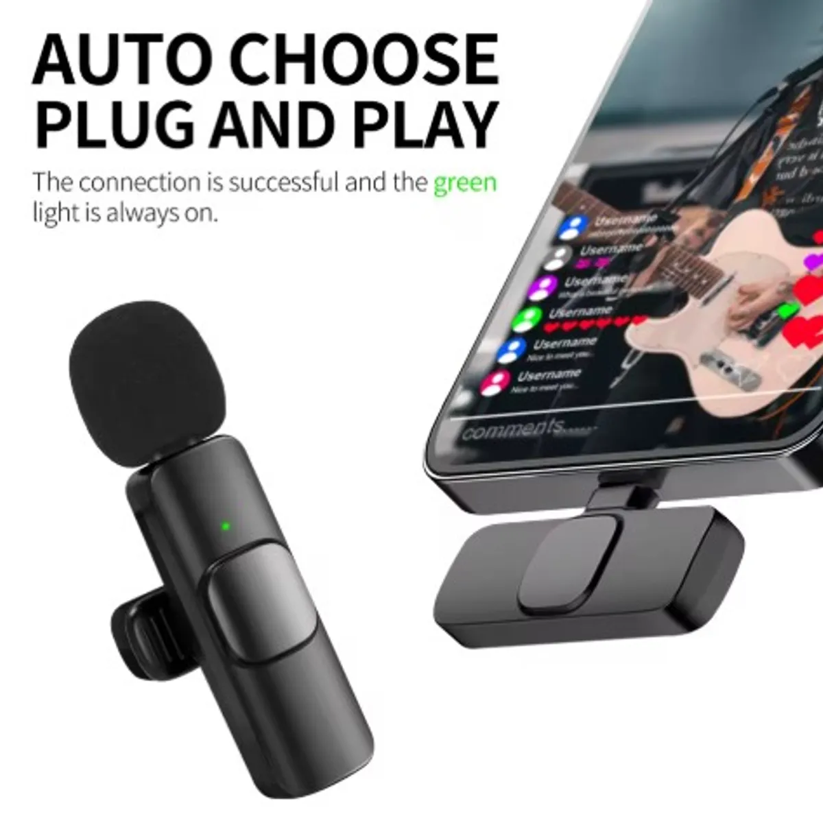 OEM - MICRÓFONO INALÁMBRICO SOLAPERO TIPO C