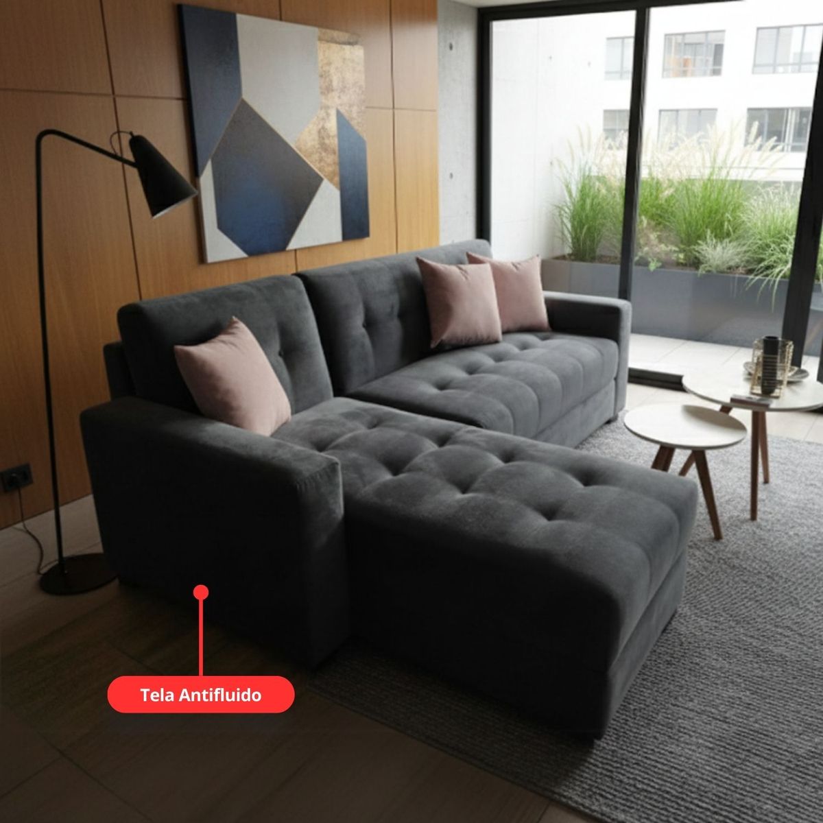 GENERICO - Seccional Messi Izquierdo en tela antifluido para departamento