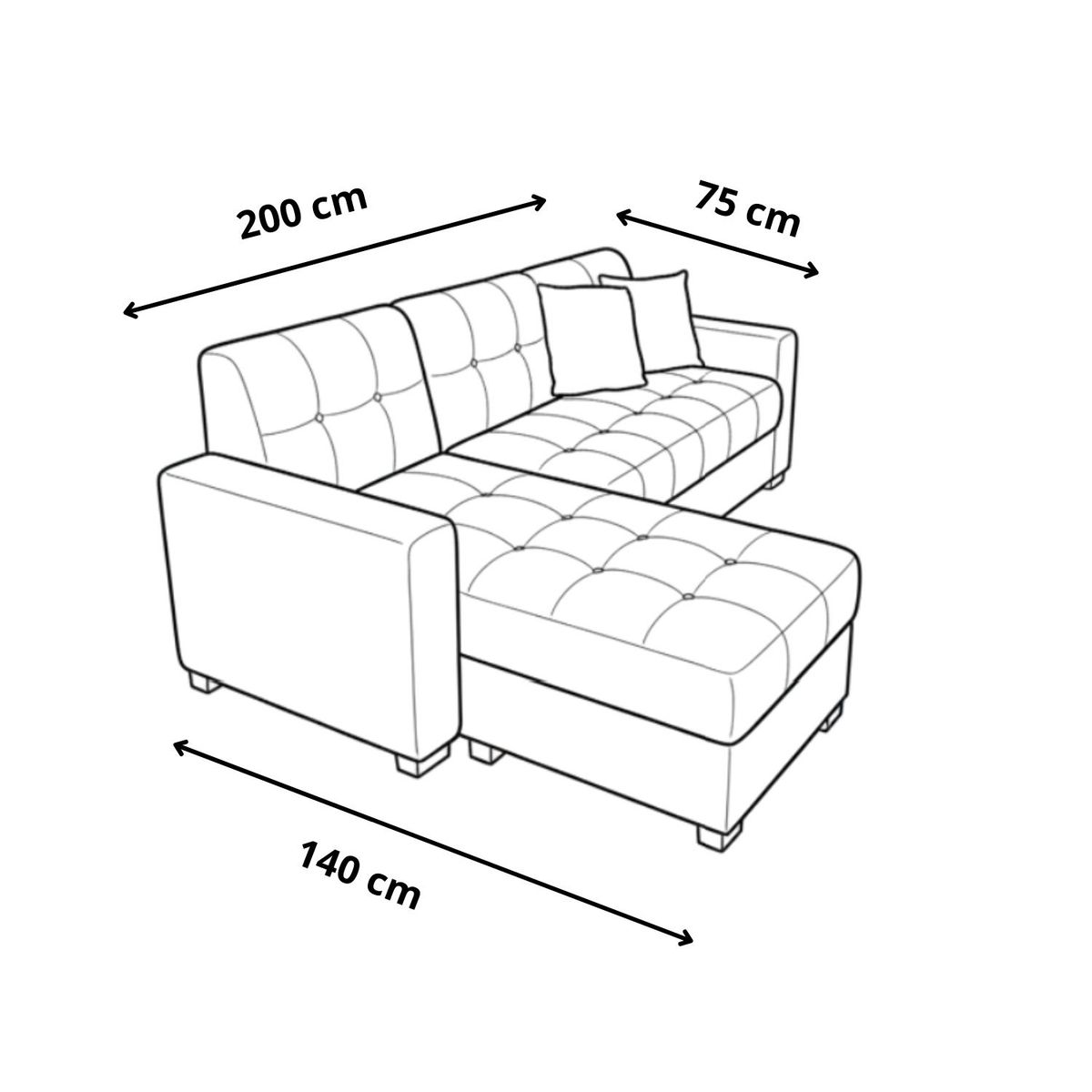 GENERICO - Seccional Messi Izquierdo en tela antifluido para departamento