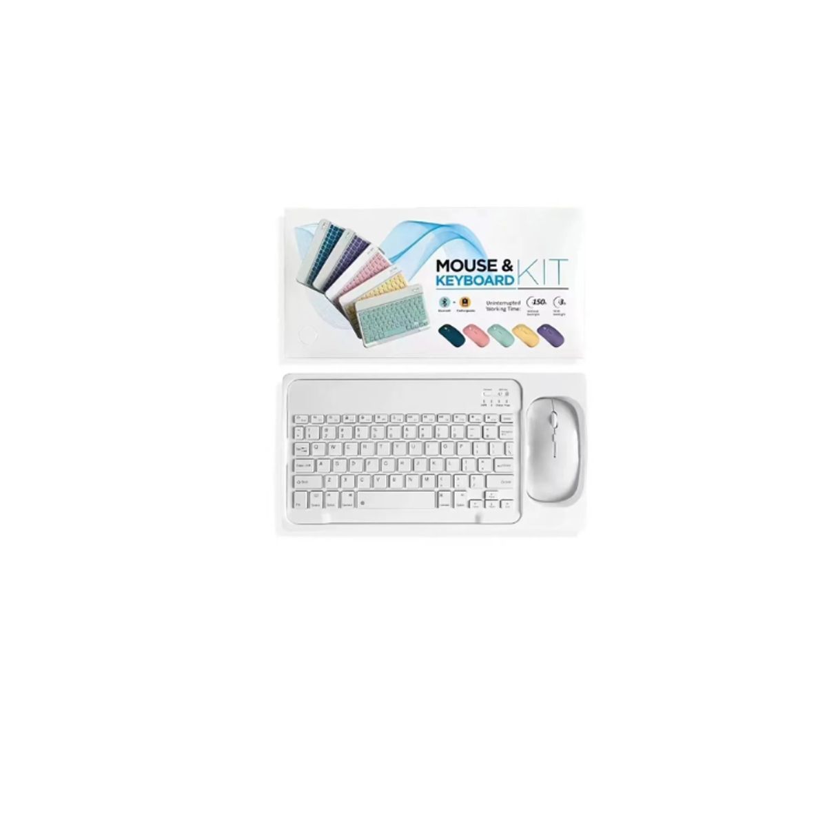 GENERICO - Kit Teclado Y Mouse Bluetooth Keyboard  recargable blanco