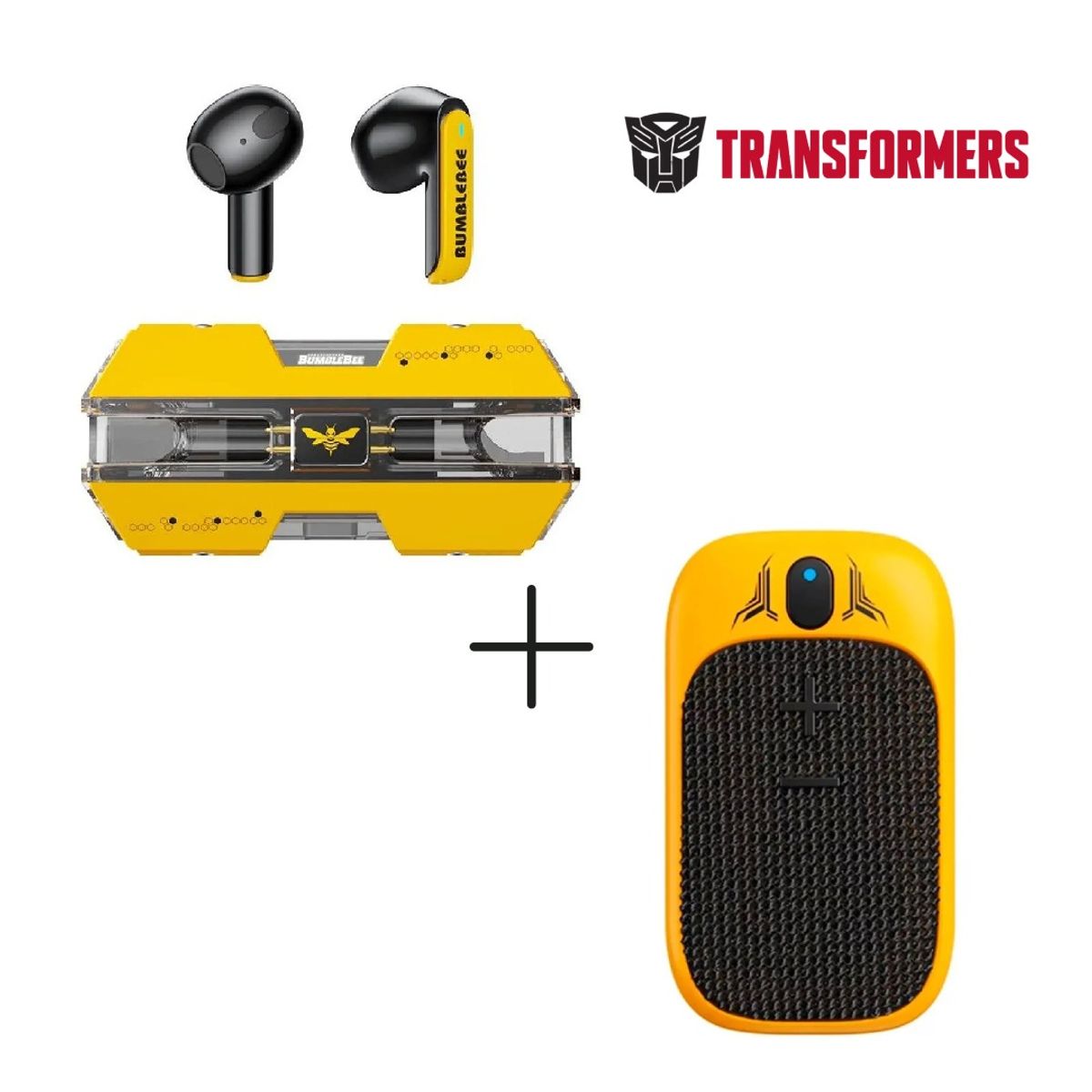 TRANSFORMERS - Audífonos Transformers TF-T01 Yellow + Parlante TF-Y07 Yellow