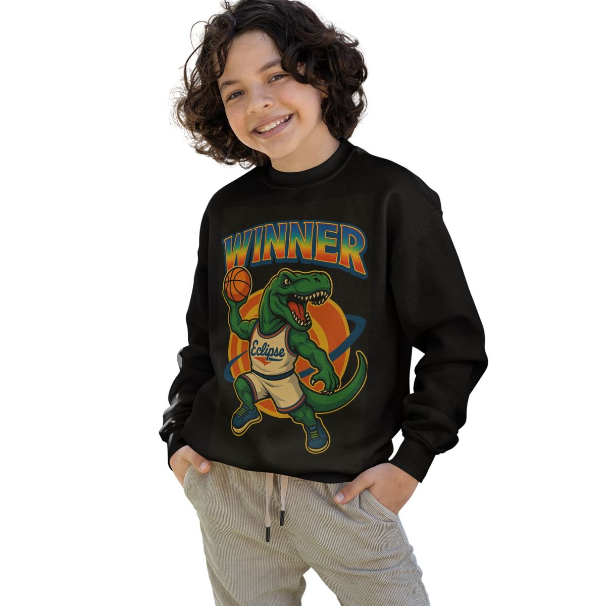 GENERICO - poleras niño franelado negro dinosaurio T-REX Winner