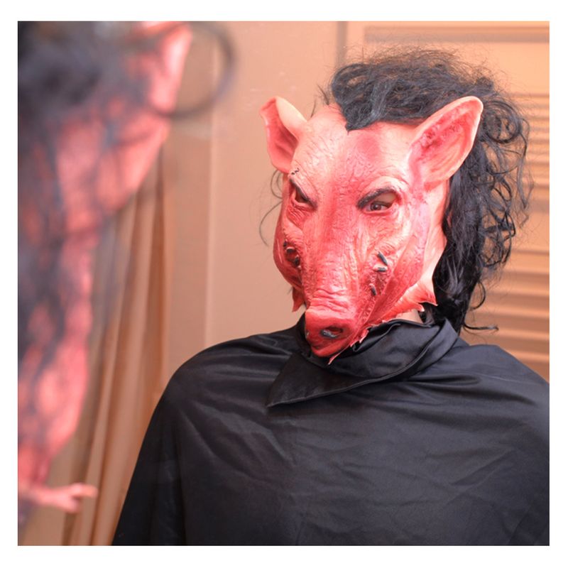 GENERICO - Máscara de Látex Chancho Con Pelo Saw Halloween
