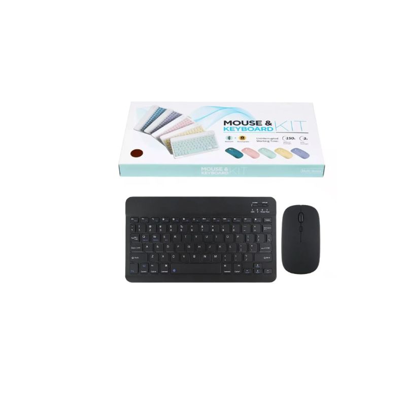 GENERICO - Kit Teclado Y Mouse Bluetooth Keyboard  recargable negro