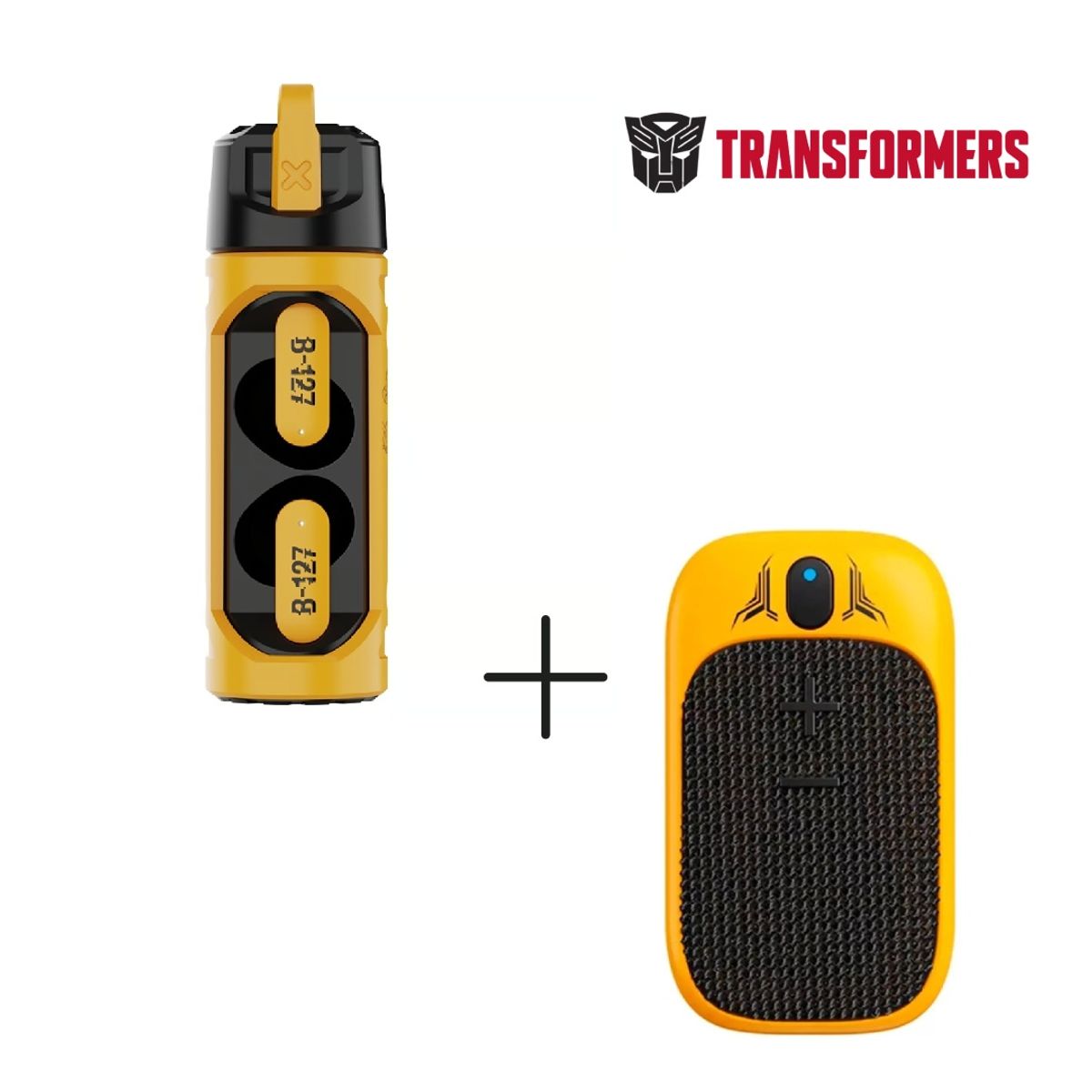 TRANSFORMERS - Auriculares Bluetooth Transformers TF-T11 Amarillo + TF-Y07 Amarillo
