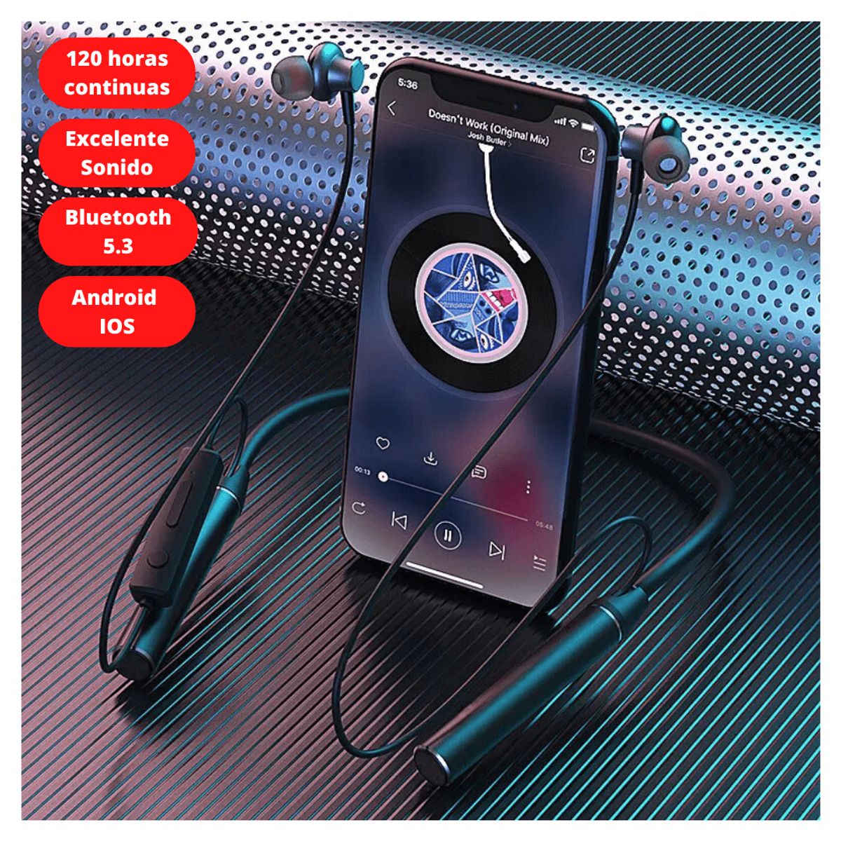 ALENUR - Audifono Inalambrico Bluetooth 120 Horas Continuas Alenur