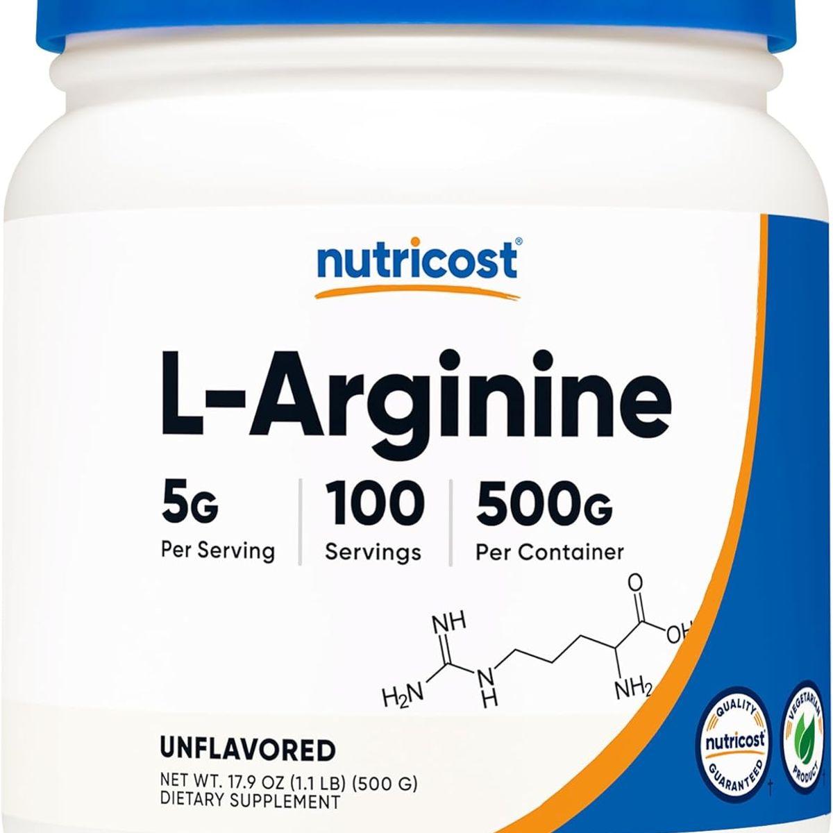 NUTRICOST - L Arginina en Polvo 500 gramos Arginine