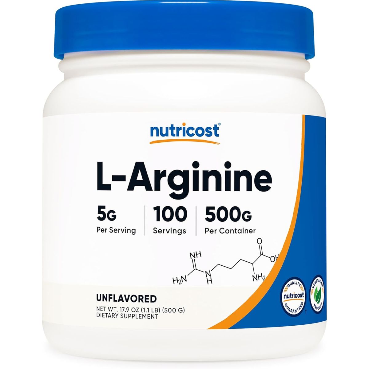 NUTRICOST - L Arginina en Polvo 500 gramos Arginine