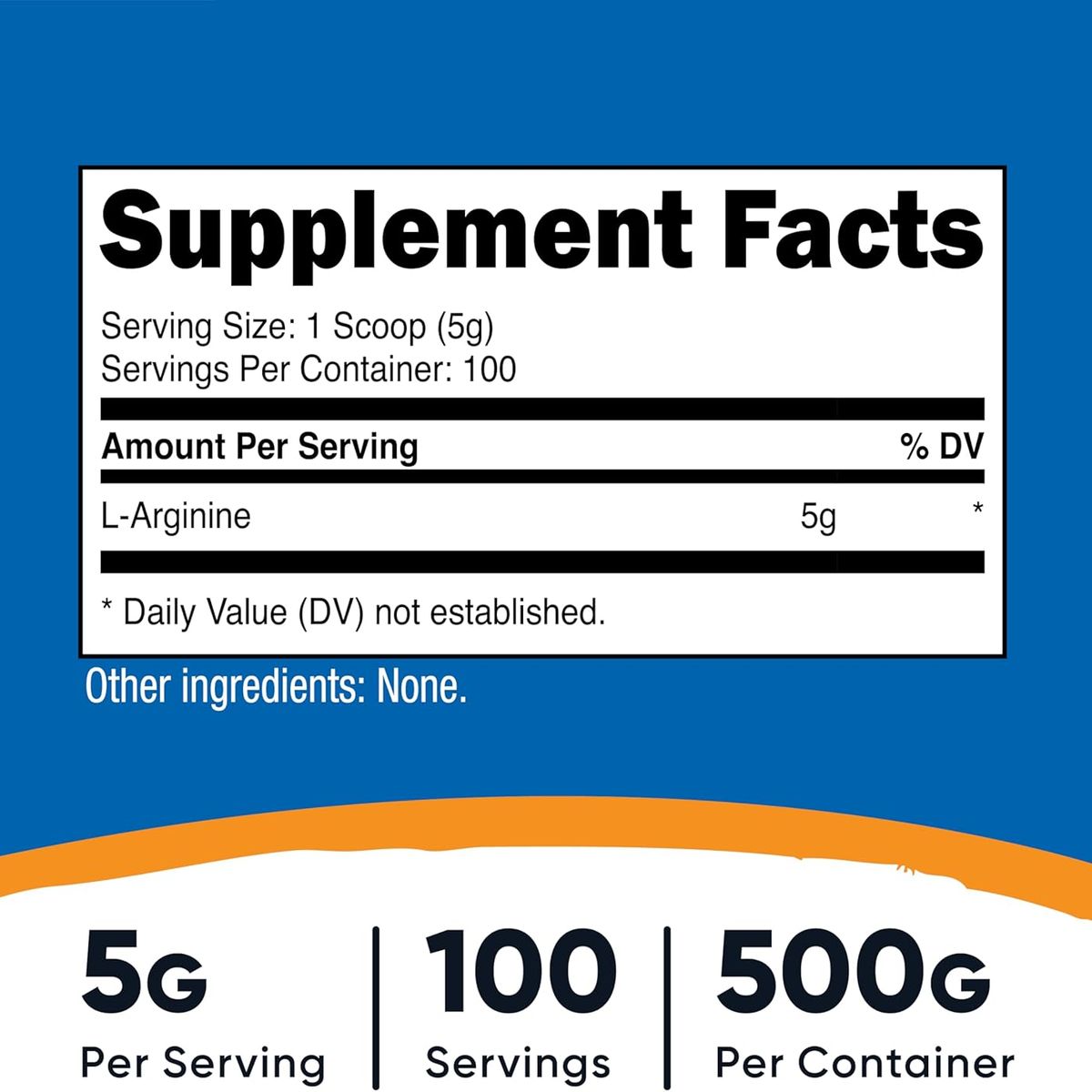 NUTRICOST - L Arginina en Polvo 500 gramos Arginine