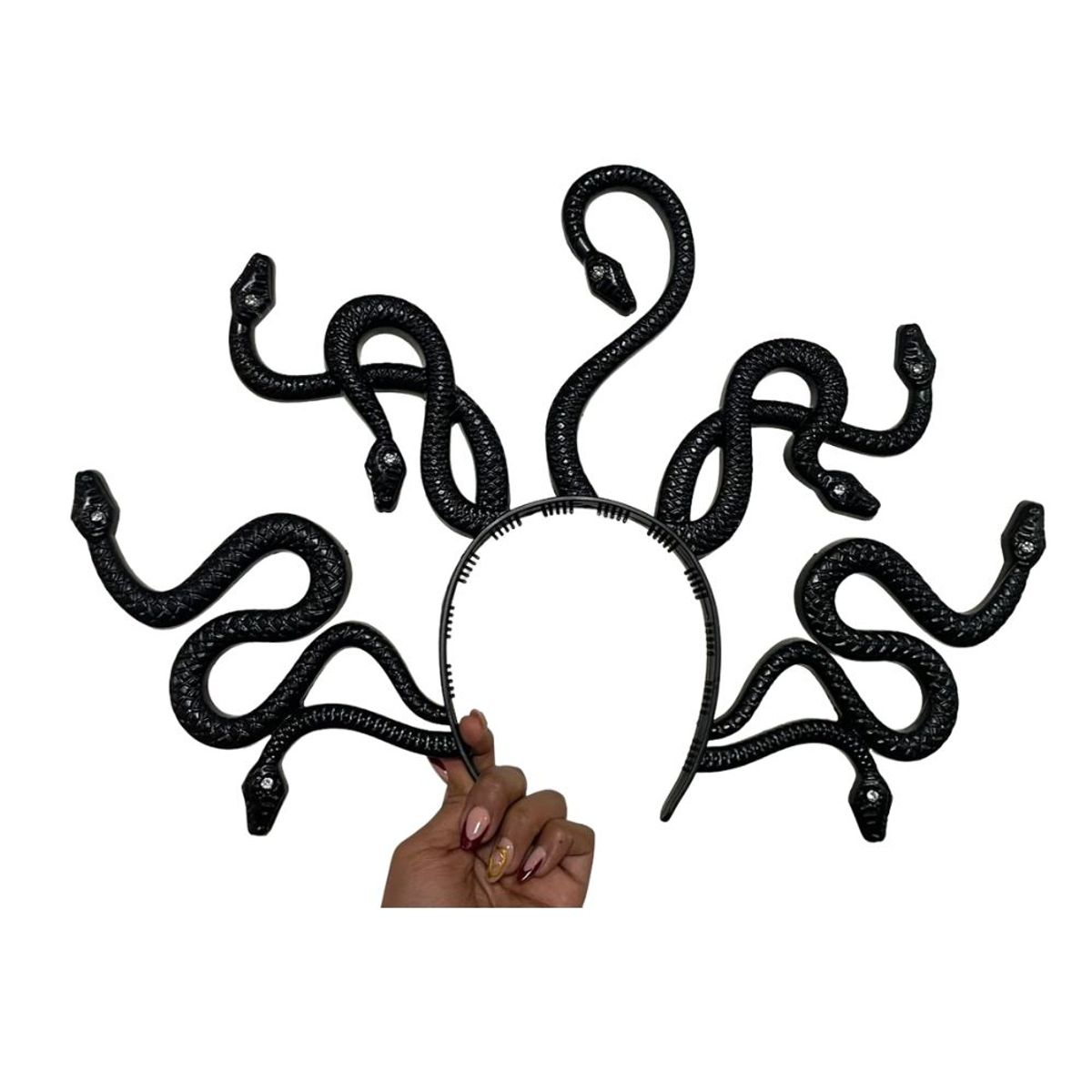 GENERICO - Diadema Medusa Chic Grande Vincha Color Negro