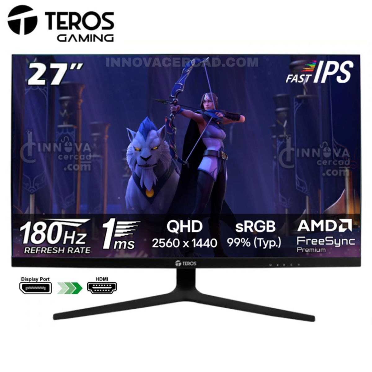TEROS GAMING - Monitor gaming TEROS TE-2769G 27 QHD Fast IPS 180Hz 1ms HDMI DP