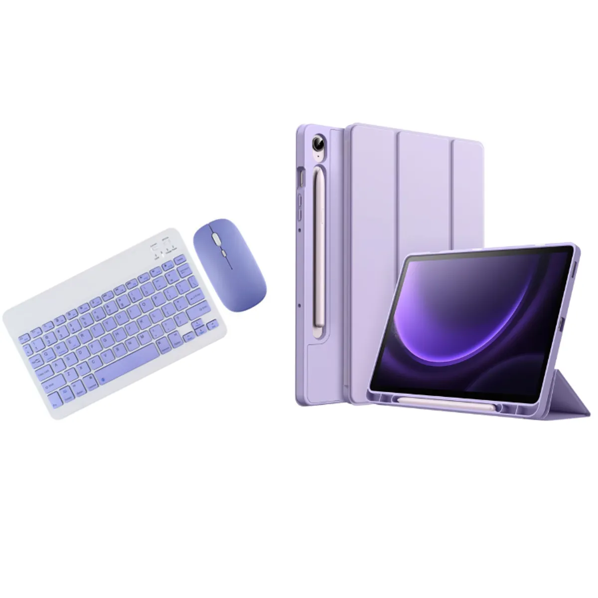 SPACE - FUNDA SAMSUNG S10-S10FE  TECLADO CON MOUSE LILA TECLADO POR FUERA