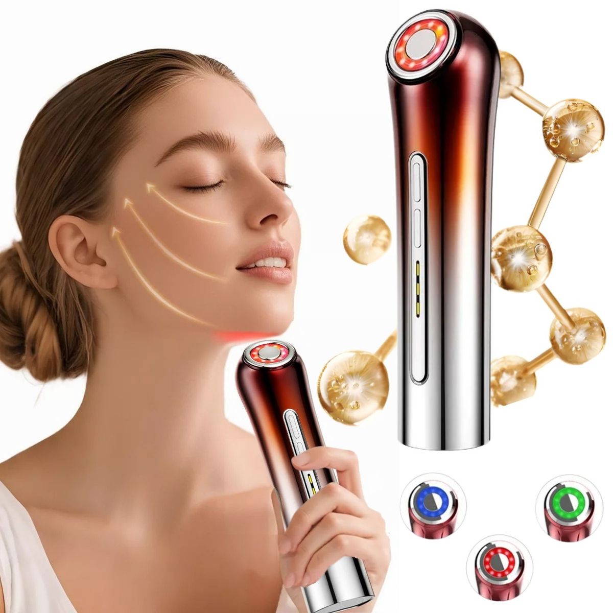 BEAUTIFUL - Masajeador Facial 6 en 1 EMS electroestimulacion Terapia Luz Lifting