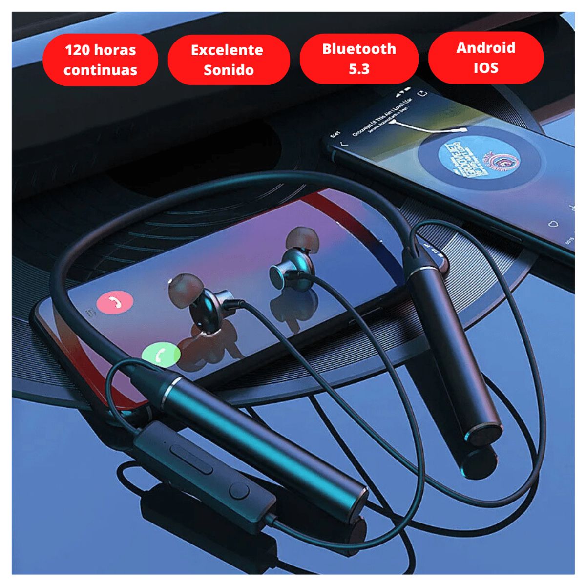 ALENUR - Audifono Inalambrico Deportivo Con Bluetooth De 120 horas Deportivo