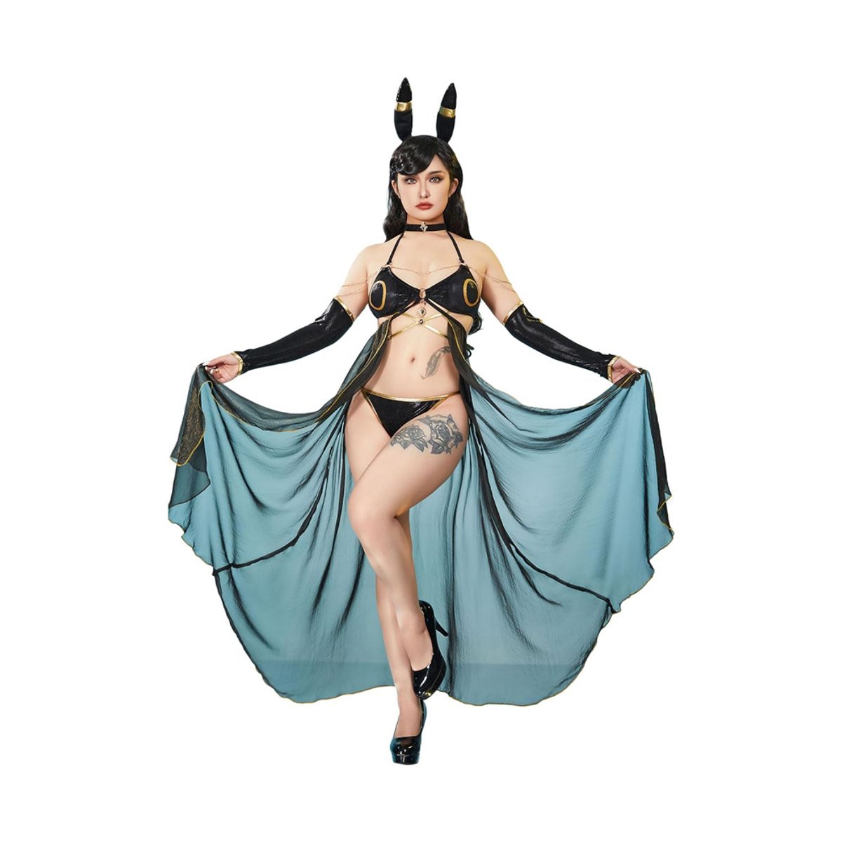 GENERICO - Pokemon Conjunto de Bikini Cosplay Umbreon Talla M