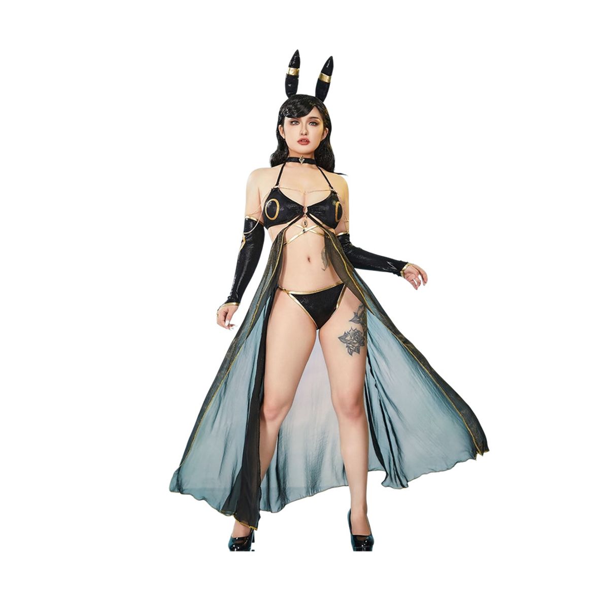 GENERICO - Pokemon Conjunto de Bikini Cosplay Umbreon Talla M