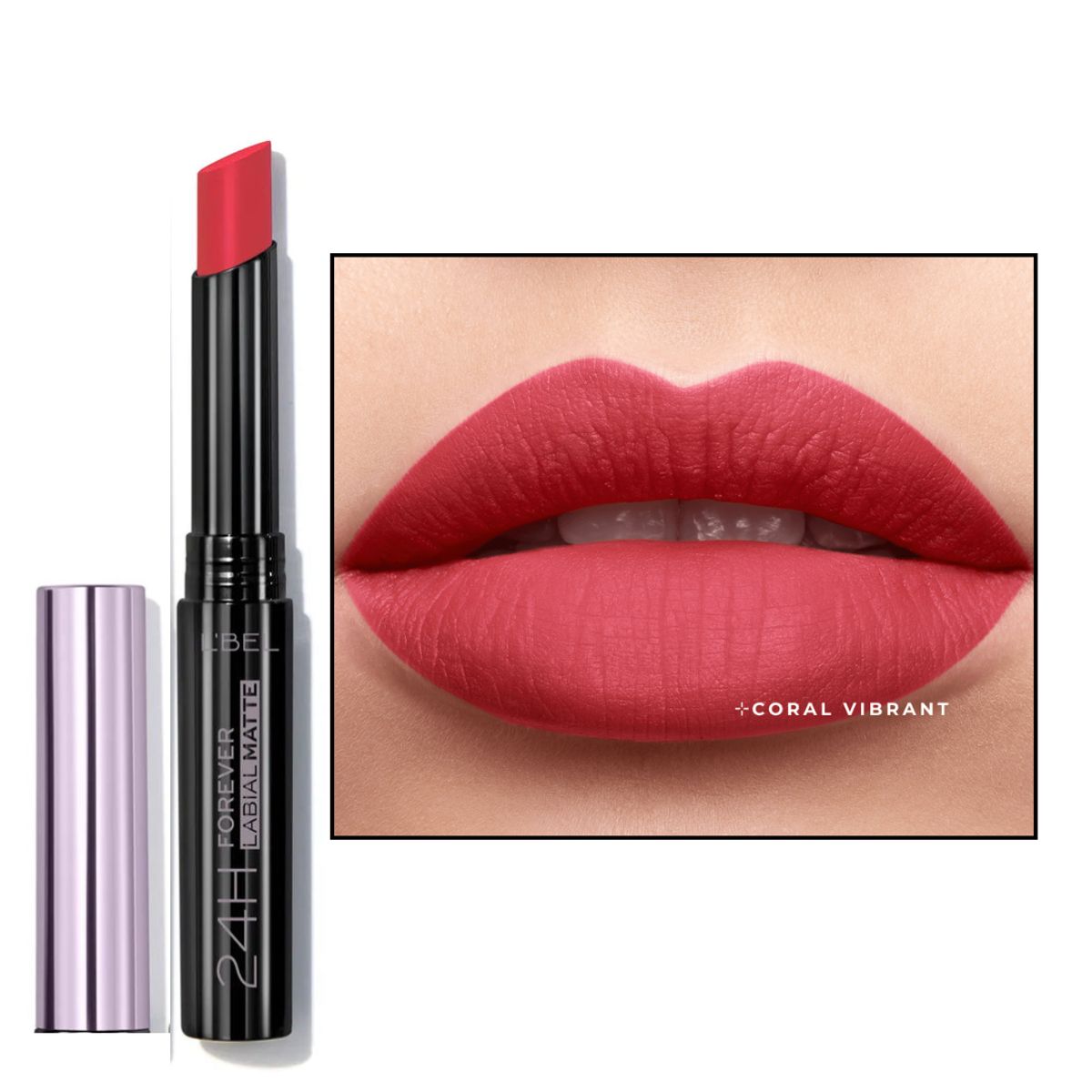 LBEL - Labial Barra mate FOREVER MATTE  24H L’bel coral vibrant