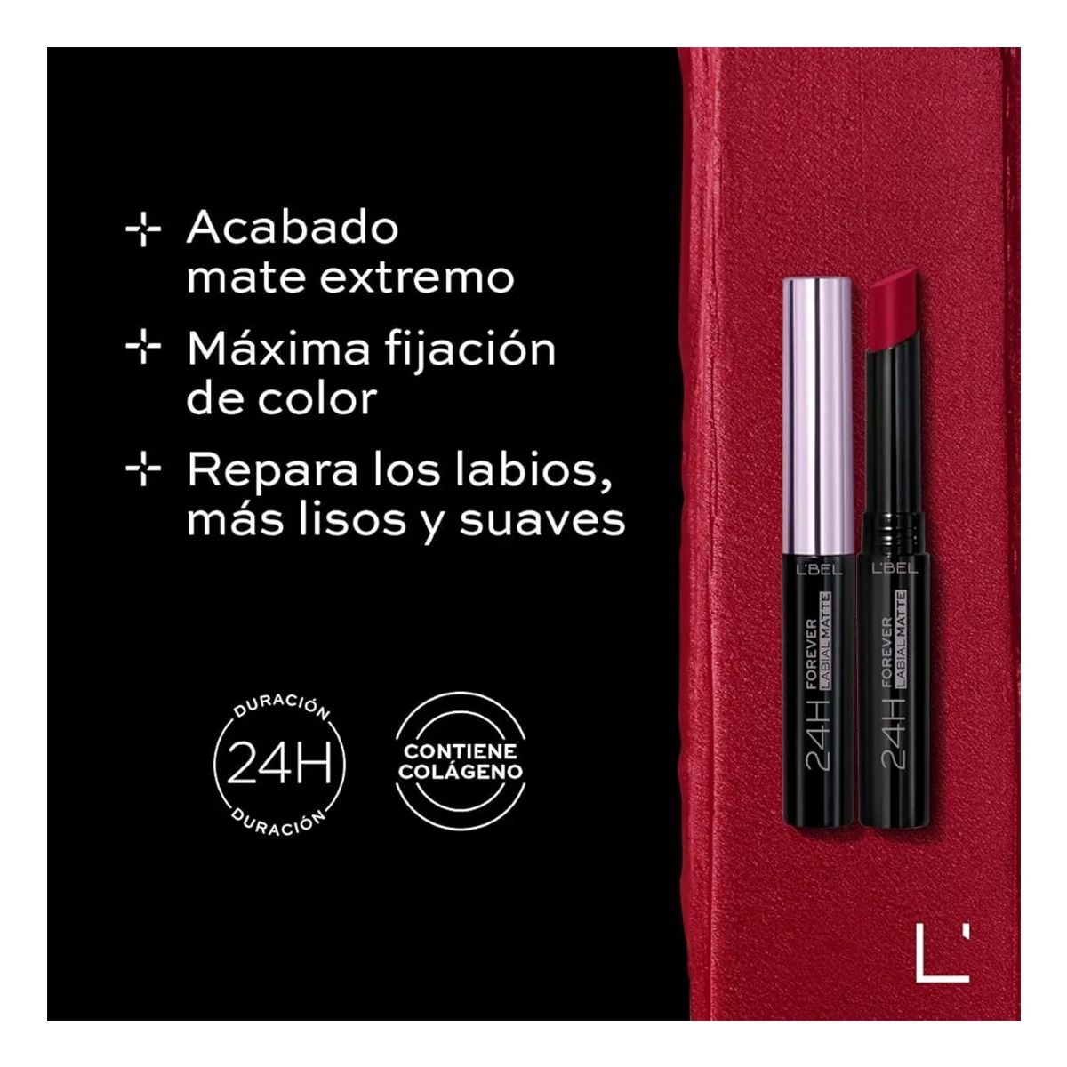 LBEL - Labial Barra mate FOREVER MATTE  24H L’bel coral vibrant