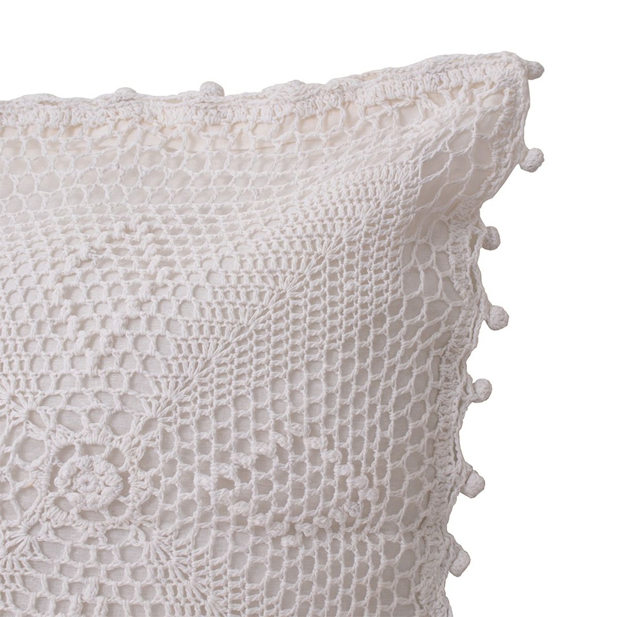 PANORAMA HOGAR - Juego de Sobrecama Crochet Forrado con 2 Fundas de Algodón