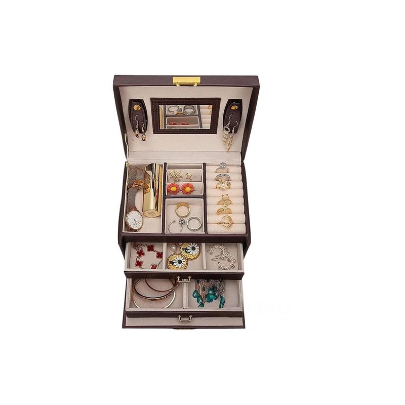 RYBIU IMPORT - Joyero Elegante y Funcional de Color Marron