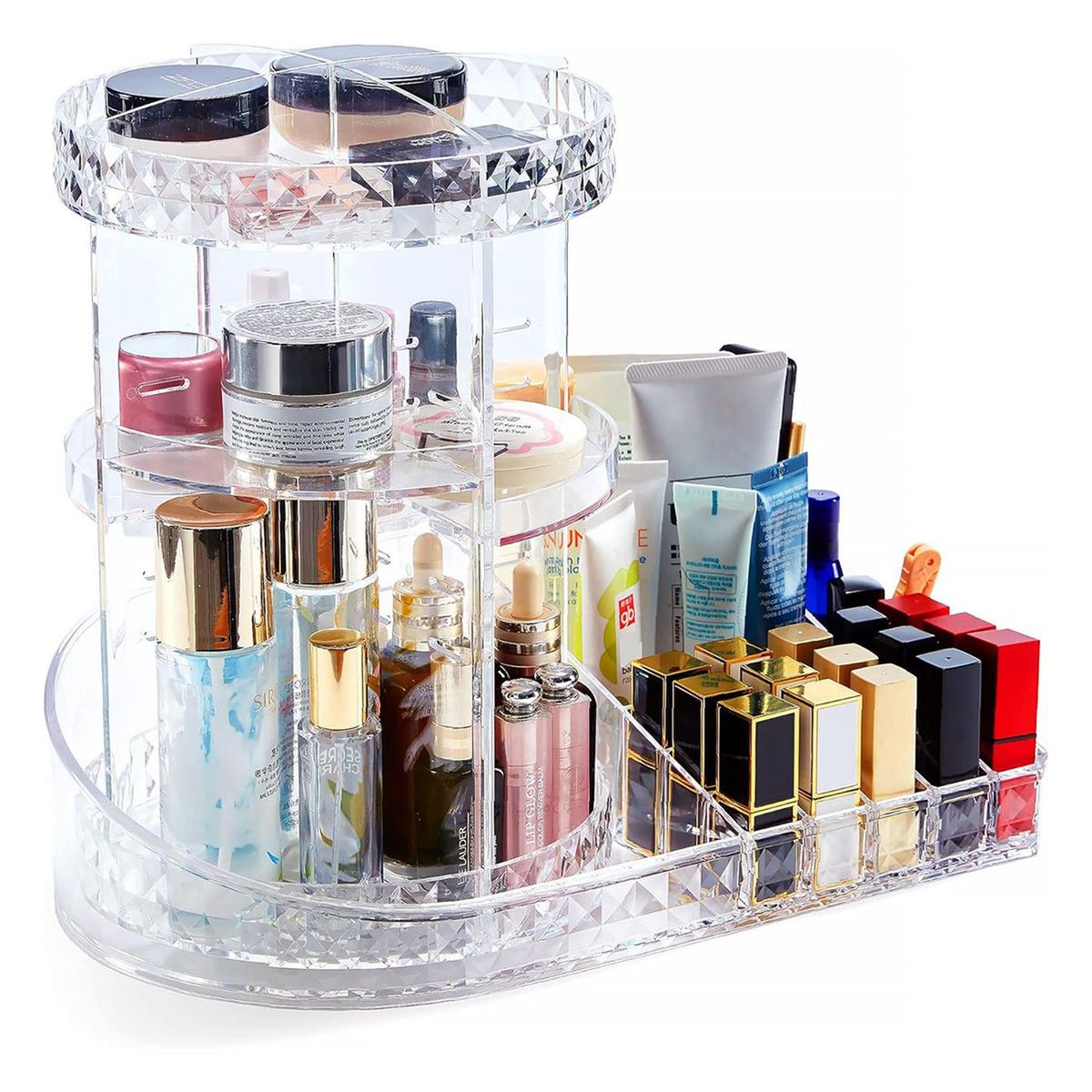 RYBIU IMPORT - Organizador de Maquillaje de Base Cuadrada 360° Transparente