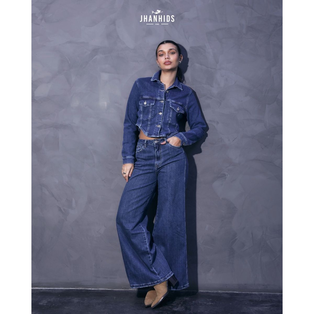 JHAN HIDS - Casaca Cropped Denim Maggy