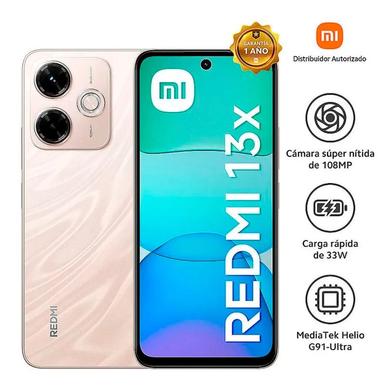 XIAOMI - XIAOMI REDMI 13X 8GB+256GB DORADO - ENTREGA INMEDIATA