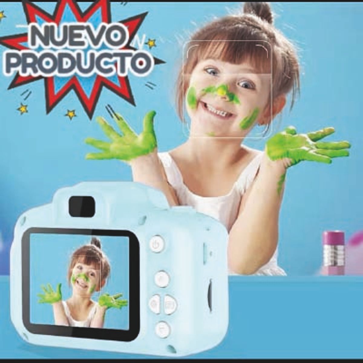 GENERICO - MINI CÁMARA DIGITAL PARA NIÑS CELESTE