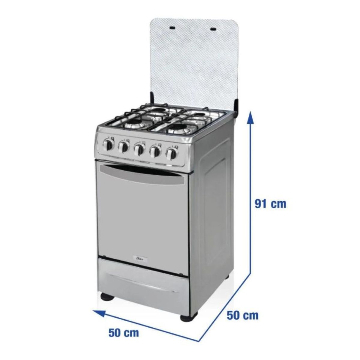 OSTER - Cocina Oster a Gas 4 Hornillas OS PGSC20G4HTSS Plateado