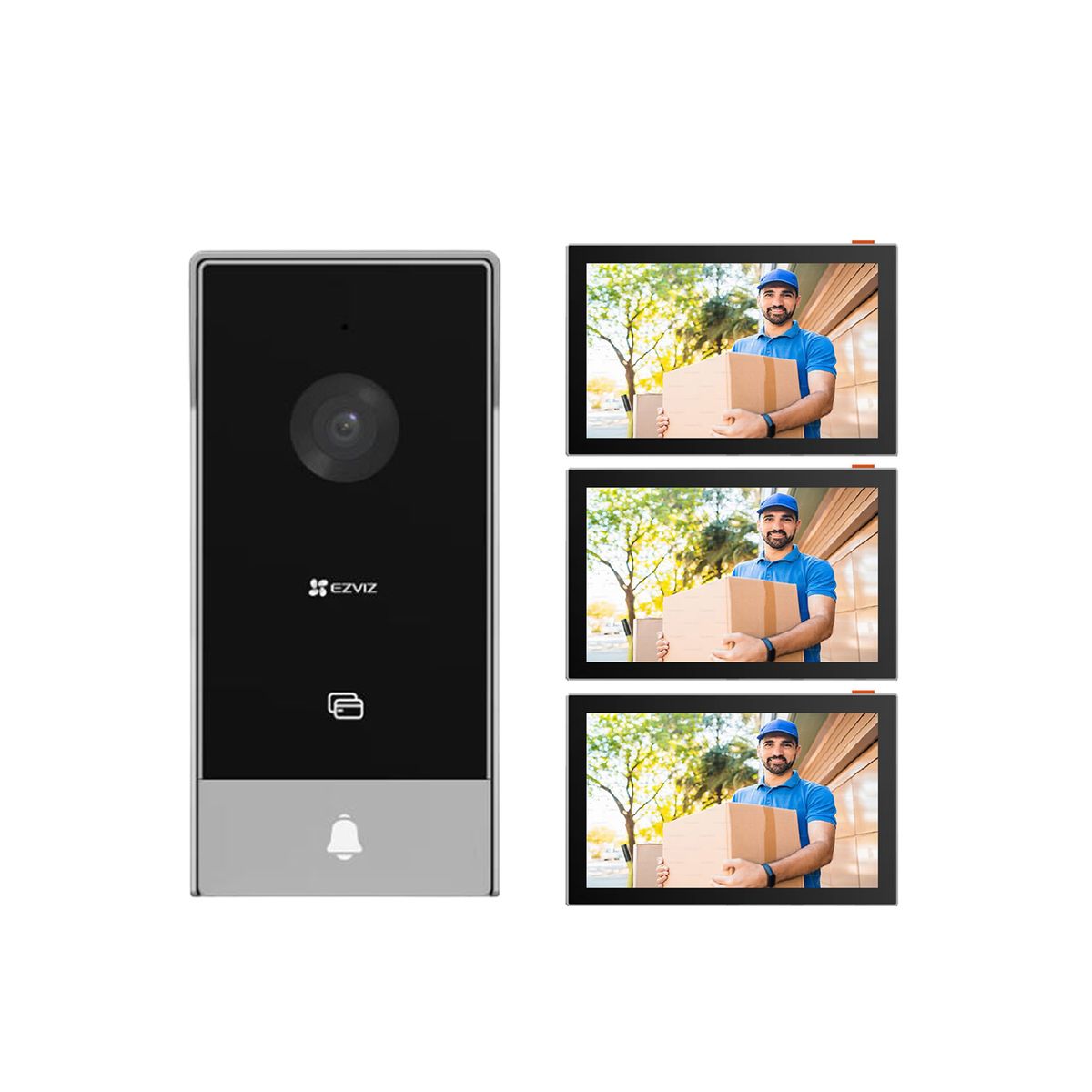 EZVIZ - Videoportero Wifi Ezviz HP5 Full HD 3 Modos Desbloqueo + 2Monitores