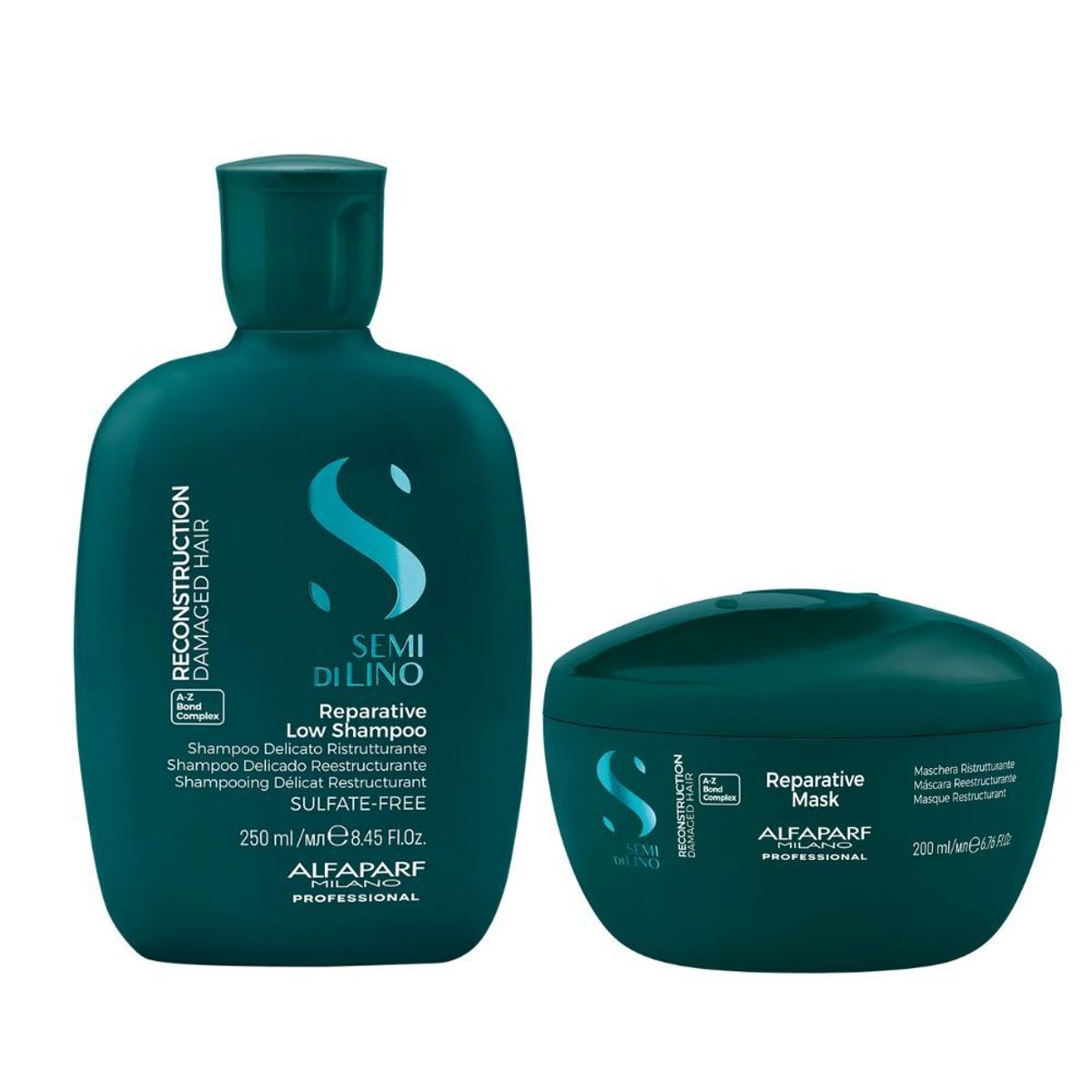 ALFAPARF MILANO - ALFAPARF SEMI DI LINO Reparative Shampoo 250 ml + Mask 200 ml