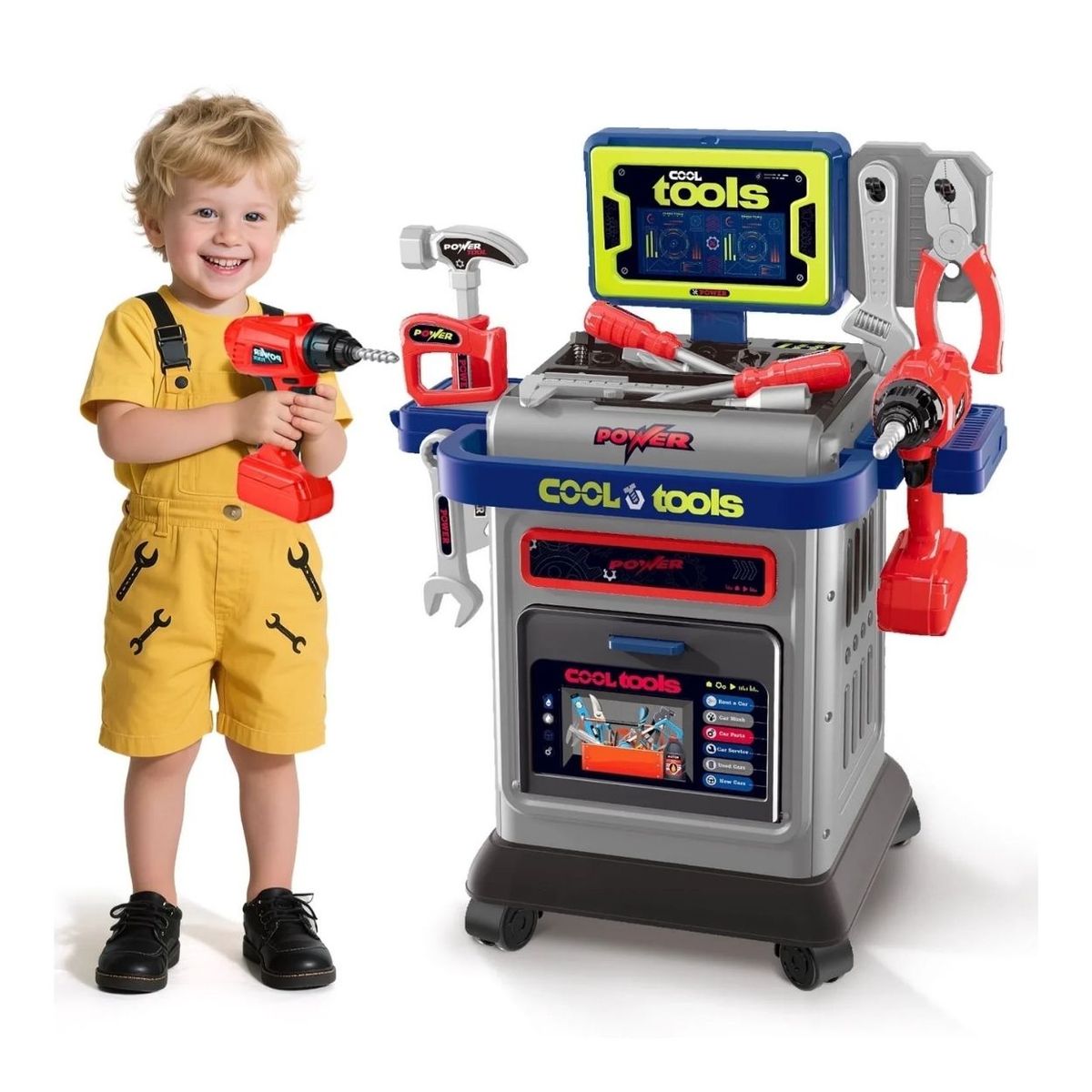 GENERICO - Set Didáctico Carrito de Herramientas y Taladro 41pcs para Niños