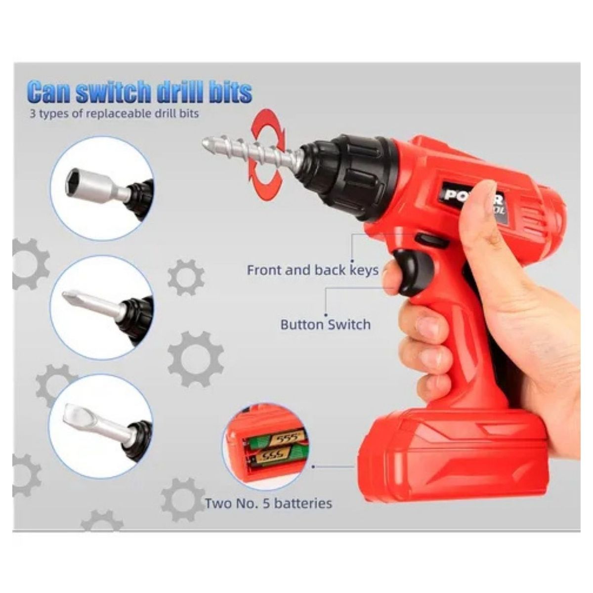 GENERICO - Set Didáctico Carrito de Herramientas y Taladro 41pcs para Niños