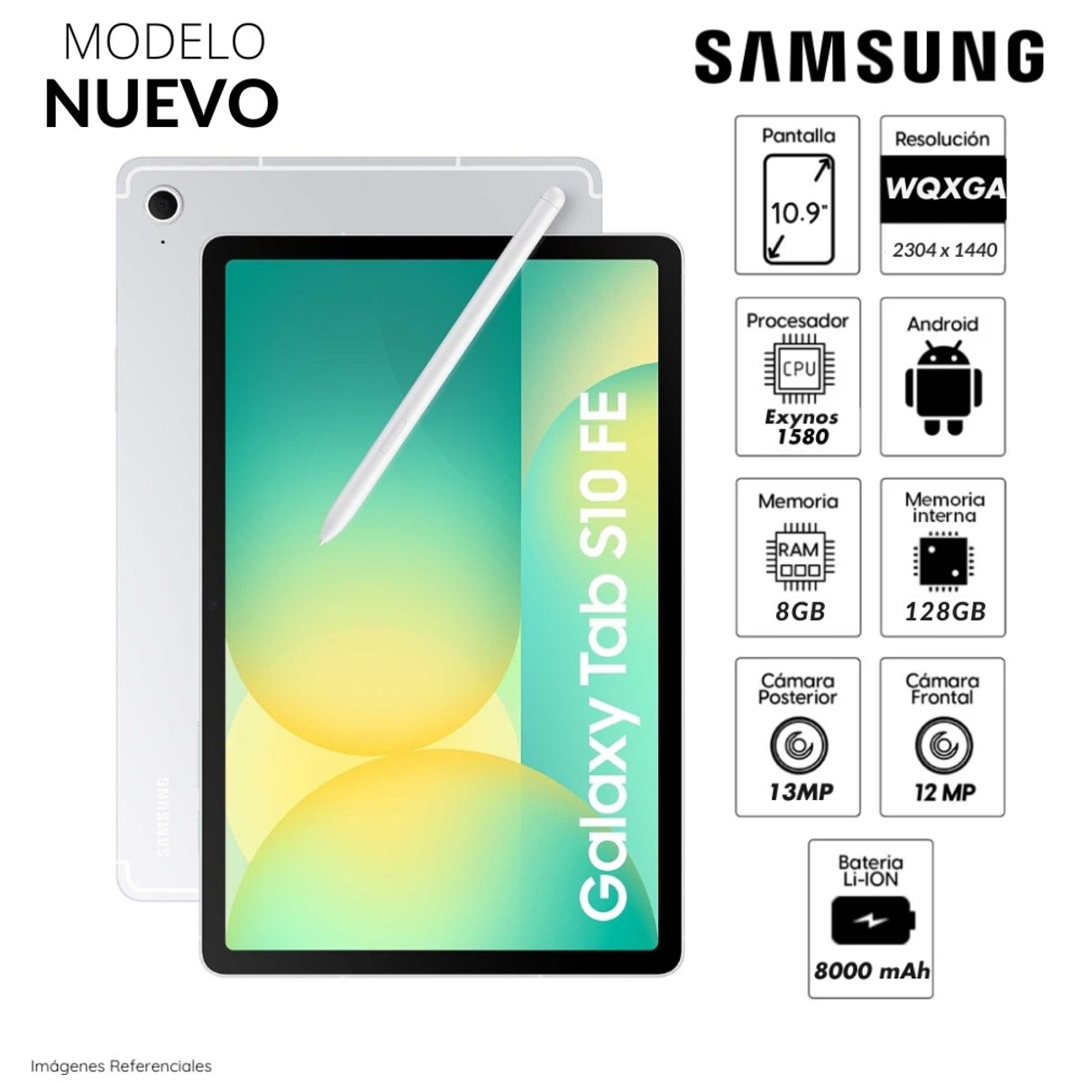 Tablet Samsung Galaxy Tab S10 FE 10.9 pulg. WUXGA  128GB 8GB RAM - Silver, marca SAMSUNG - Foto Principal