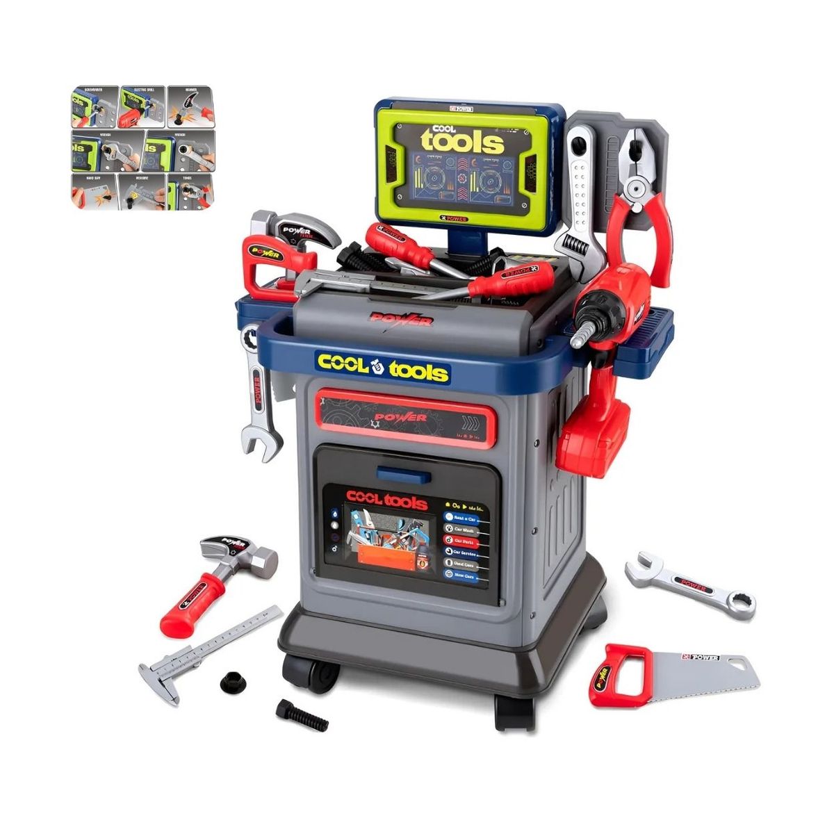 GENERICO - Set Didáctico Estación de Herramientas con Taladro para Niños - 41pcs