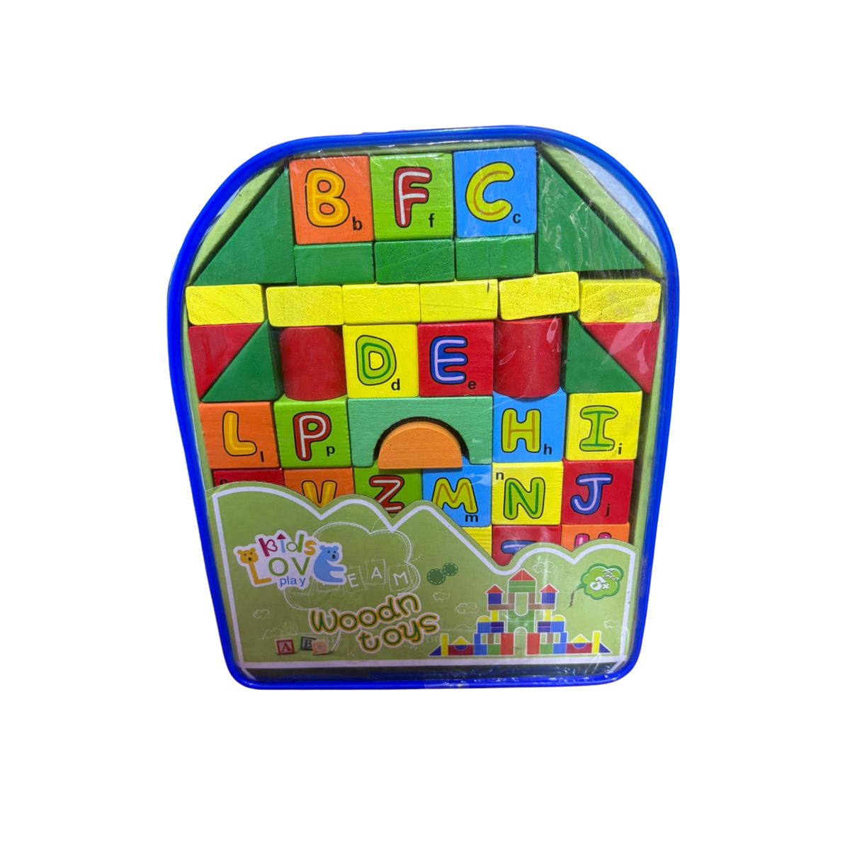 GENERICO - MOCHILA DE BLOQUES DE MADERA PARA NIÑOS