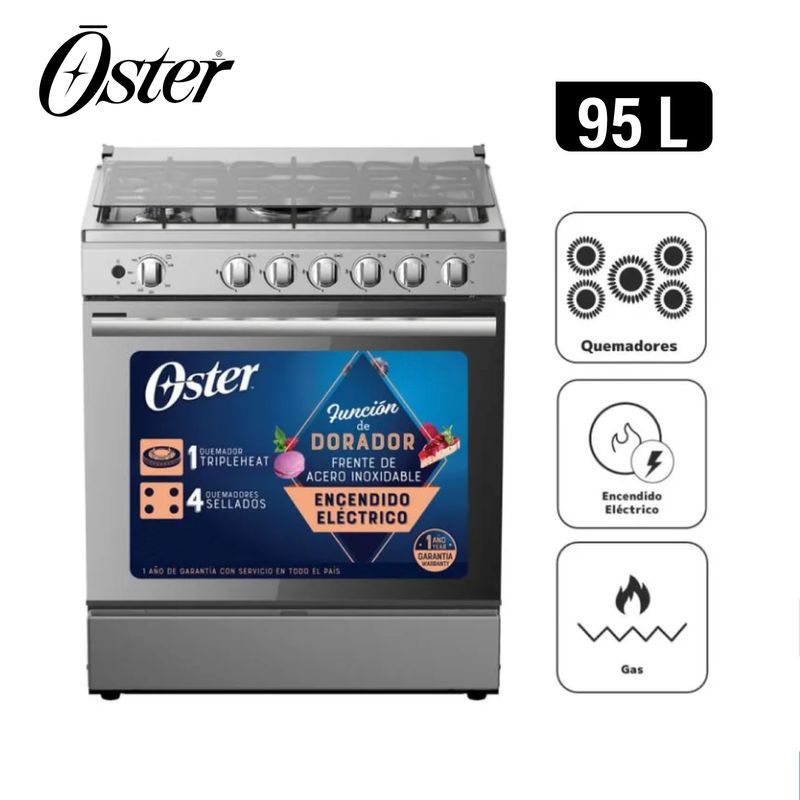 OSTER - Cocina a Gas OSTER 5 Quemadores – PGSGMICA305HSSGM