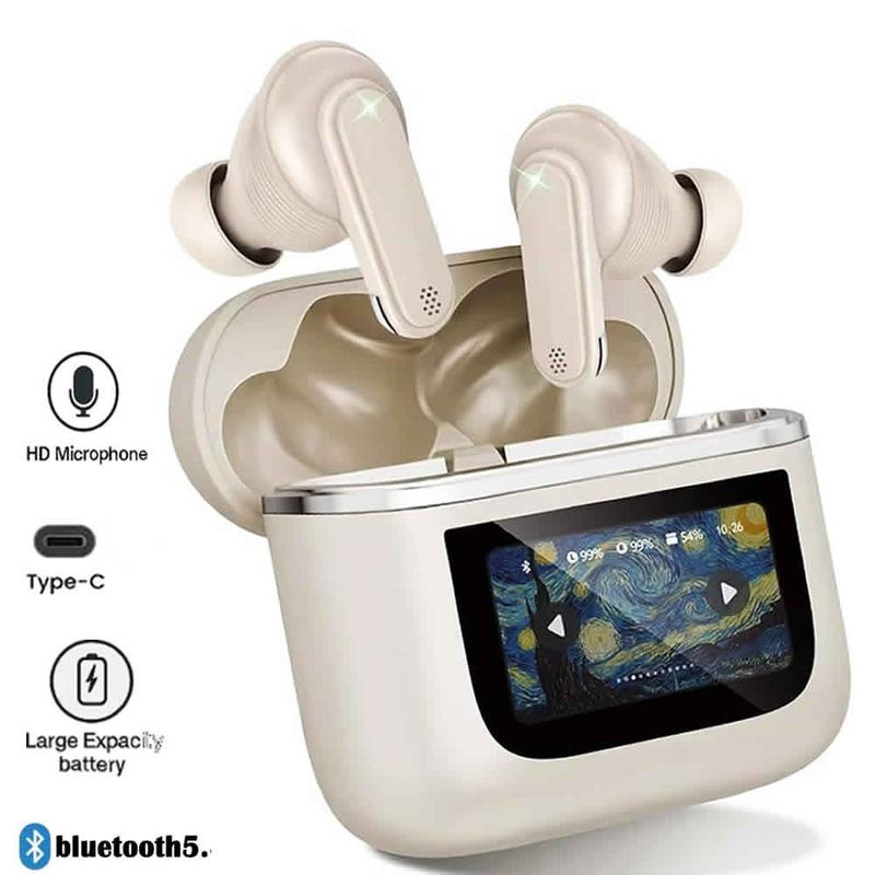 GENERICO - Auriculares Inalámbricos Bluetooth Con Pantalla Tactil TWS V8