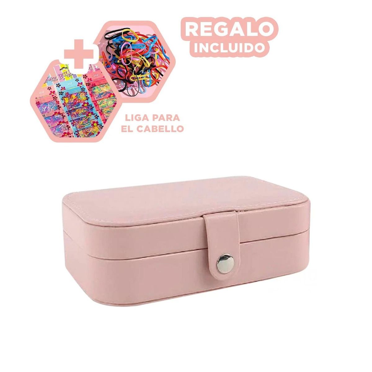 RYBIU IMPORT - Caja para Guardar Joyas Elegante RosBebe Y+Ligas de Regalo