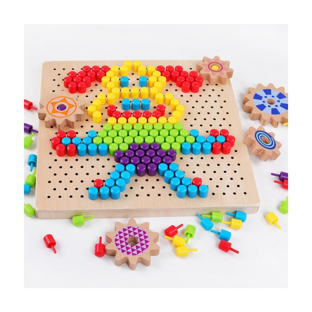 GENERICO - Juego Didáctico Rompecabezas Mosaico Colorido de Pines